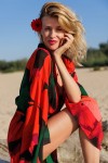 Kimono plażowe CARMEN VEIL z cienkim paskiem