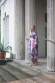 Kimono długie Creative Soul z ozdobnym różowym pasem