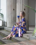 Kimono  CREATIVE SOUL z ozdobnym jasnoróżowym pasem 