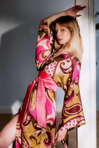 Kimono FOREST PIXIE z cienkim paskiem